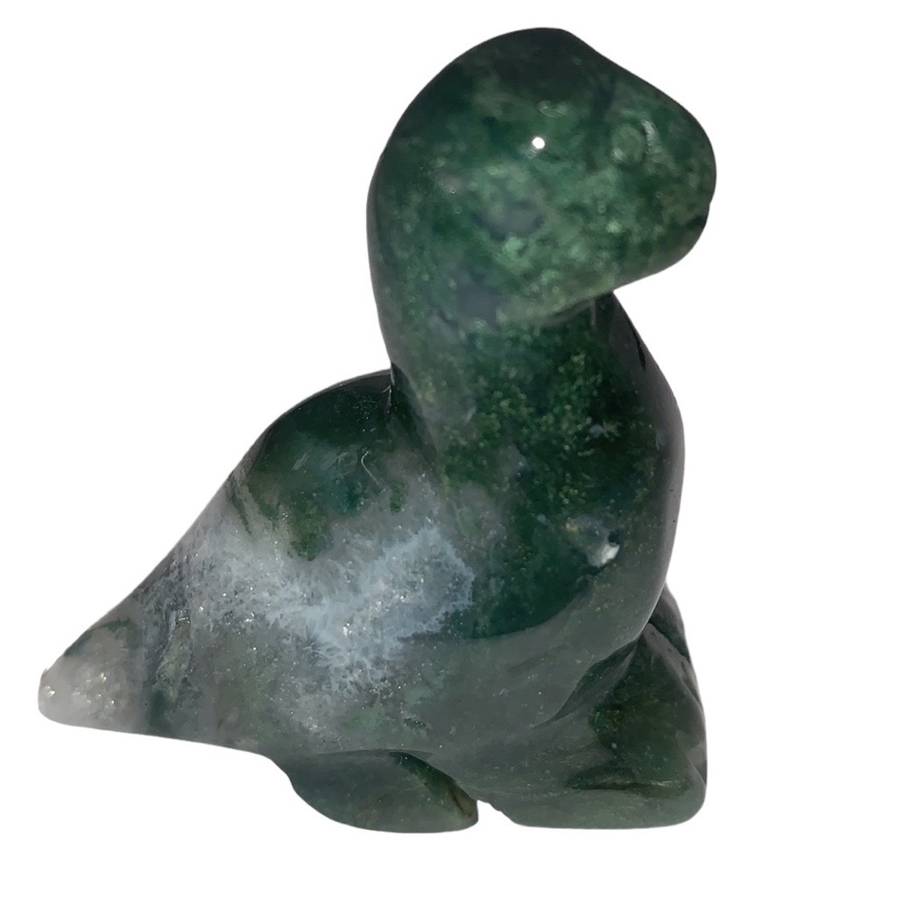 SALE!! Moss agate crystal dinosaur. Meaning:emotional balance. #2